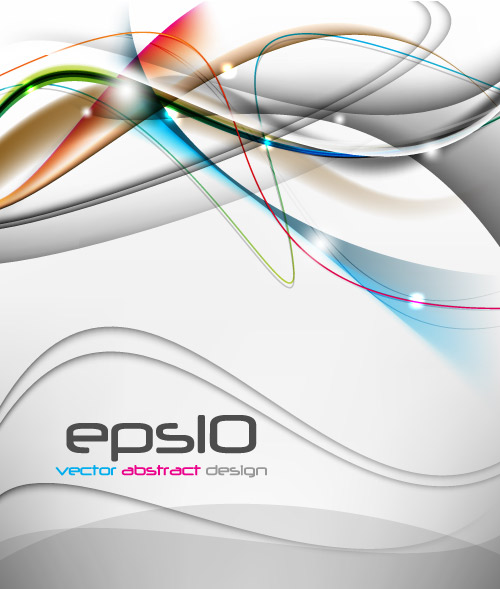 Set of ornate waves vector background 54