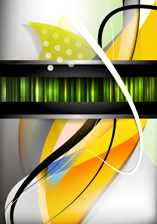Set of ornate waves vector background 55