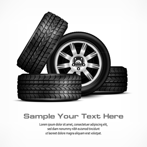 Shiny car tire background vector graphics