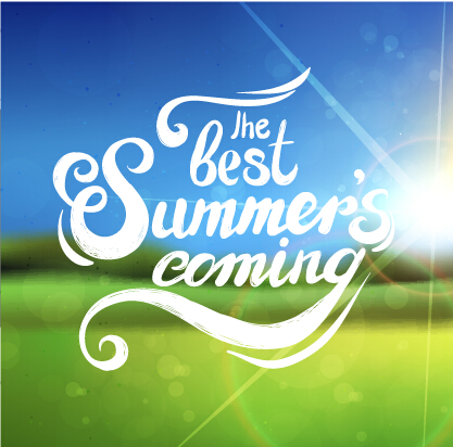 Summer landscape natural background vector 01