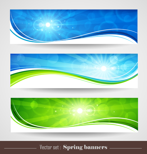 Sunlight with Nature Banners vector 01