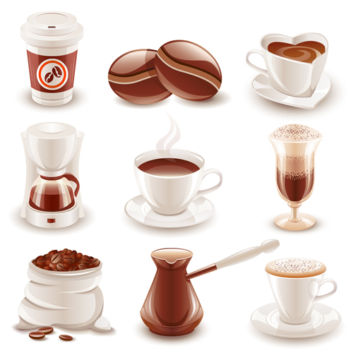 Various drinks design coffee 