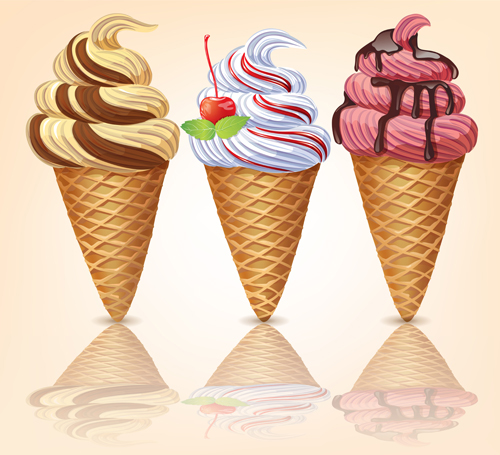 set of ice cream creative design 06 Vector set of ice cream creative design 06