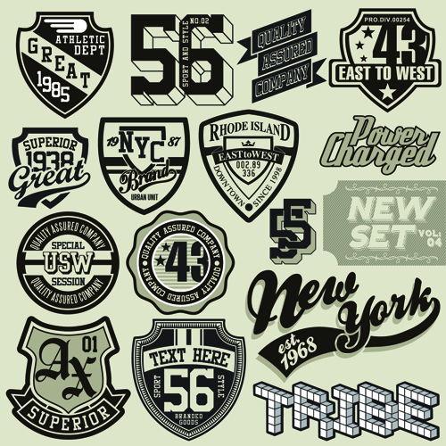 t labels creative vector material 01 Vintage T shirt labels creative vector material 01