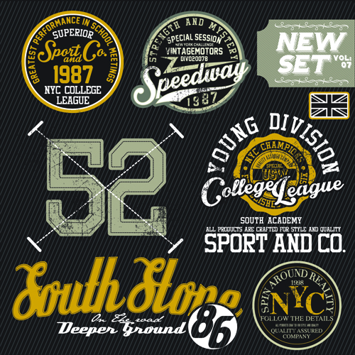 t labels creative vector material 02 Vintage T shirt labels creative vector material 02