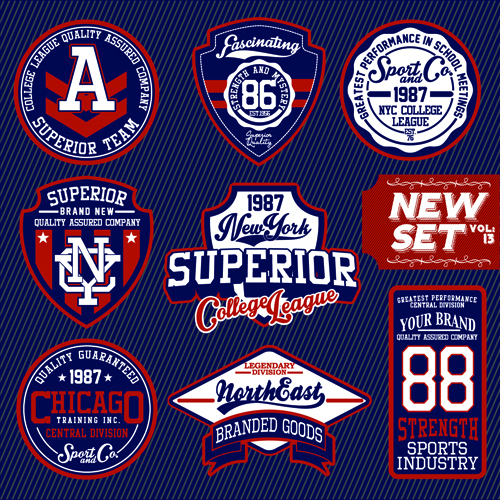 t labels creative vector material 03 Vintage T shirt labels creative vector material 03