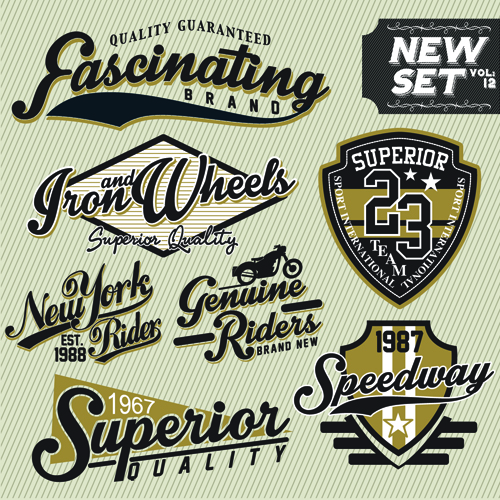 t labels creative vector material 04 Vintage T shirt labels creative vector material 04