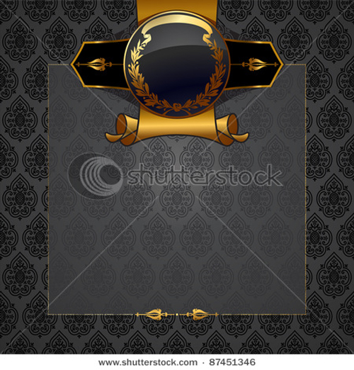luxurious Vintage black background vector set 01