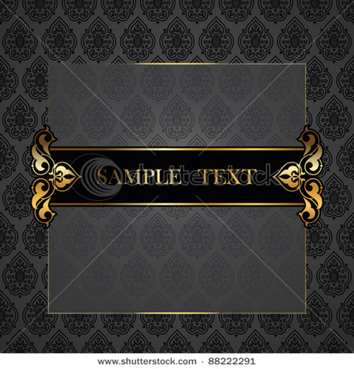 luxurious Vintage black background vector set 03