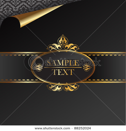 luxurious Vintage black background vector set 04