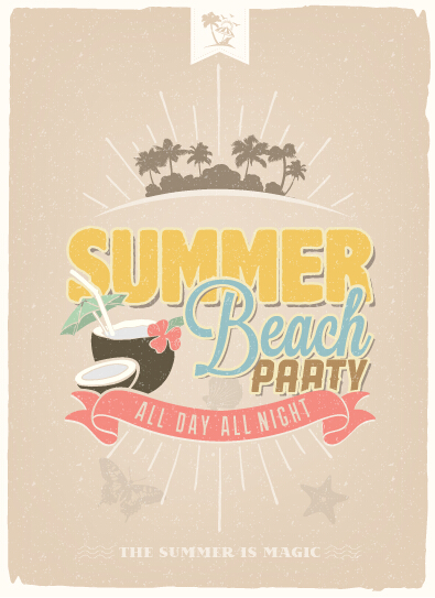 vintage summer poster happy 
