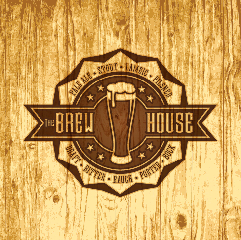 Vintage wooden beer labels vector 04