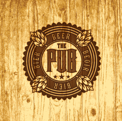 Vintage wooden beer labels vector 05