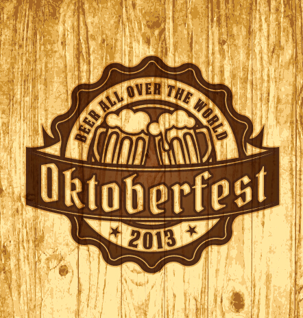 Vintage wooden beer labels vector 08