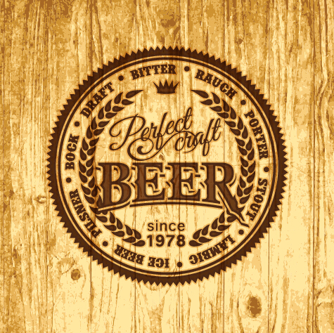 wooden vintage label beer  