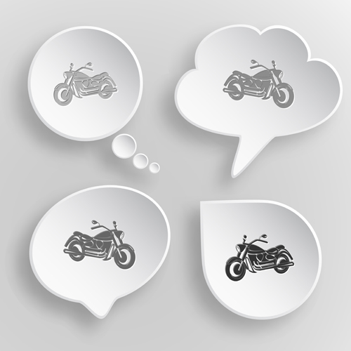 White paperboard icons vector set 03