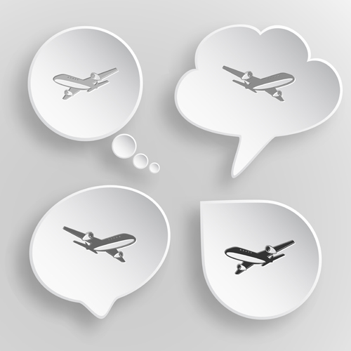 White paperboard icons vector set 04
