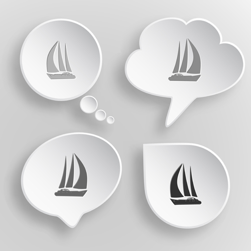 White paperboard icons vector set 05