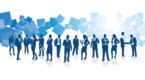 Different Business people vector background set 02