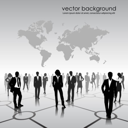 Different Business people vector background set 04