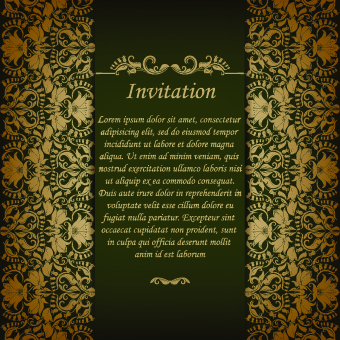 Retro font invitation floral 