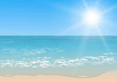 Charming Sea landscape design vector 04