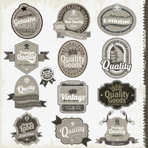 vintage Retro font labels label badges 