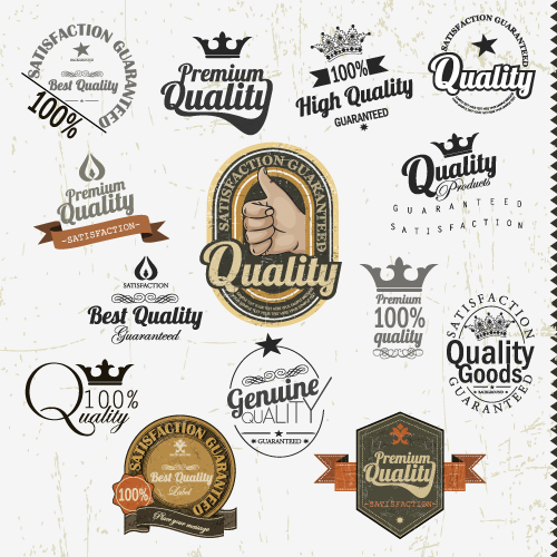 Set of Vintage badges & labels vector 04