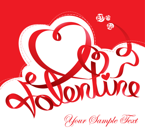 The Valentine card design vector graphic 02