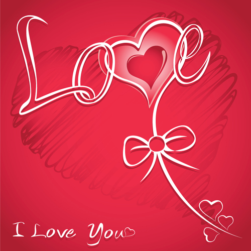 The Valentine card design vector graphic 04