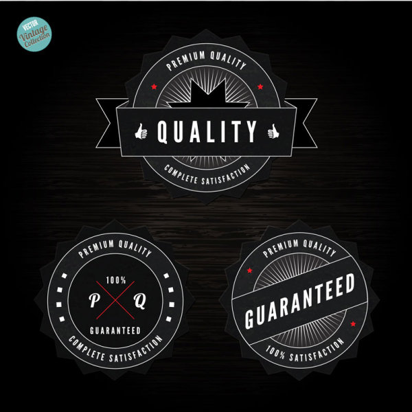 black label of Quality and guaranteed vector 02