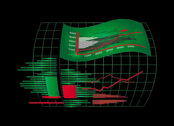 Business Figure on K Line vector 01