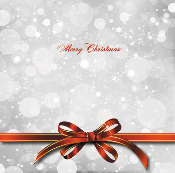 bow merry christmas cards vector 05