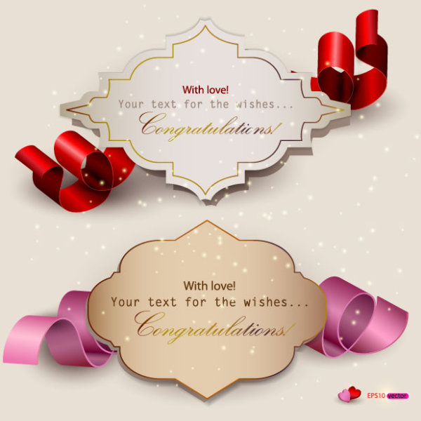 Set of Romantic and love labels vector 01