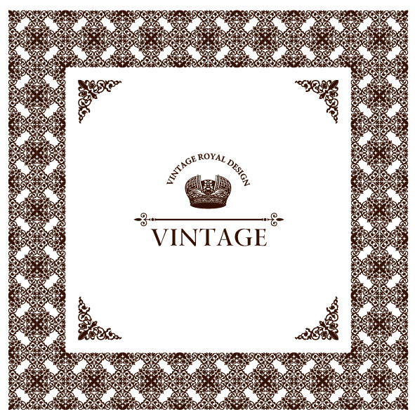 Set of Vintage ornate frames vector art 03