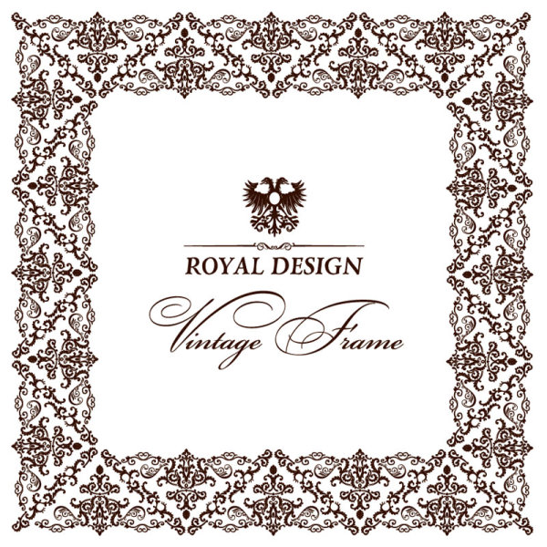 Set of Vintage ornate frames vector art 04