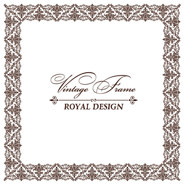 Set of Vintage ornate frames vector art 05