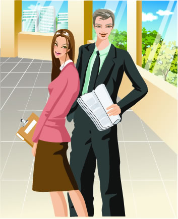 Stylish office people set 33 vector