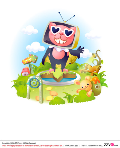 lovely cartoon scene set 22 vector