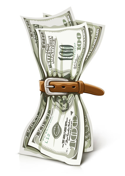 dollar and the belt design vector