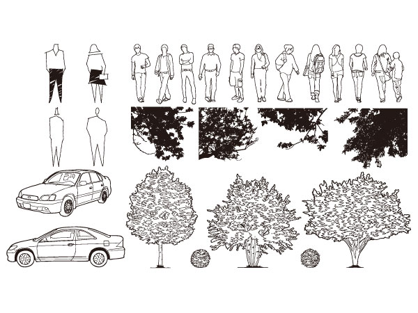 trees figure automobile 