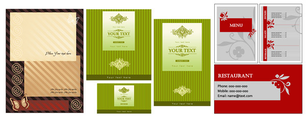 Business card menu template