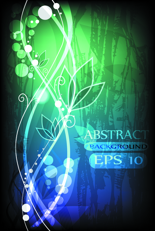 Abstract Halation Flowers Backgrounds Vector 4