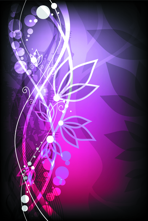 Abstract Halation Flowers Backgrounds Vector 1