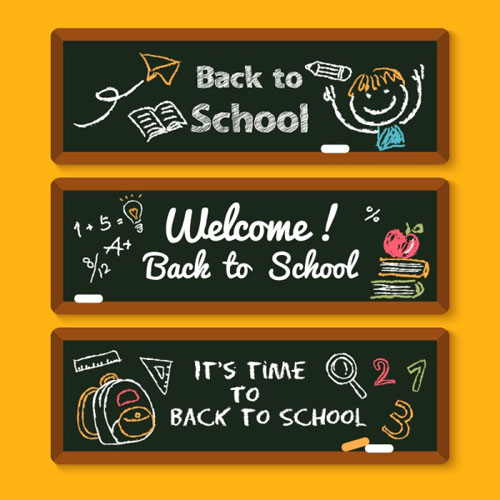 school blackboard black banners 