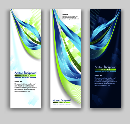Blue Style Vertical banner vector 02