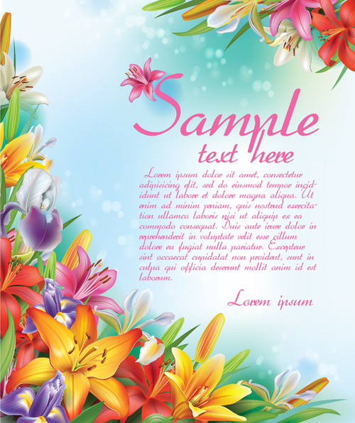 Beautiful lilies art background design 01
