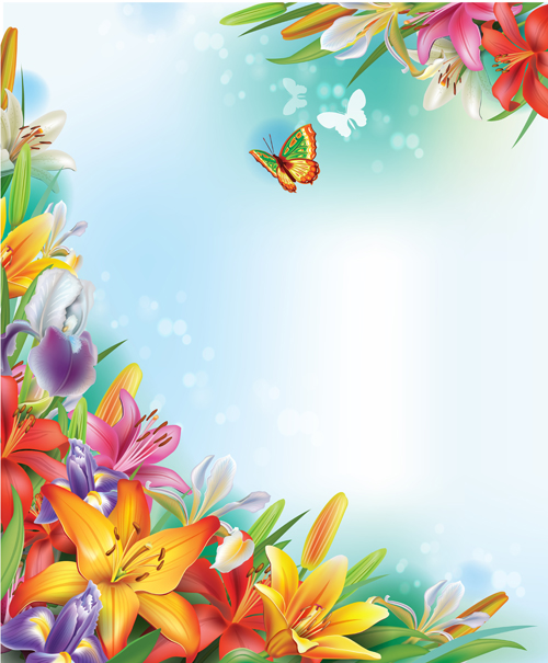 Beautiful lilies art background design 03