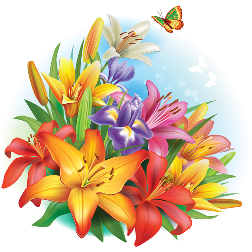 Beautiful lilies art background design 04