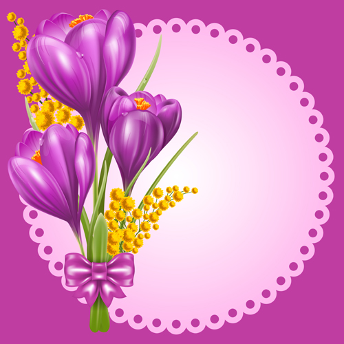 purple flower card vector card beautiful 